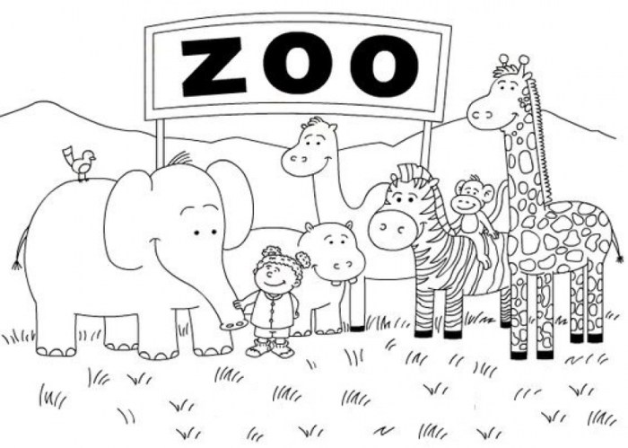 Free printable zoo animal coloring pages