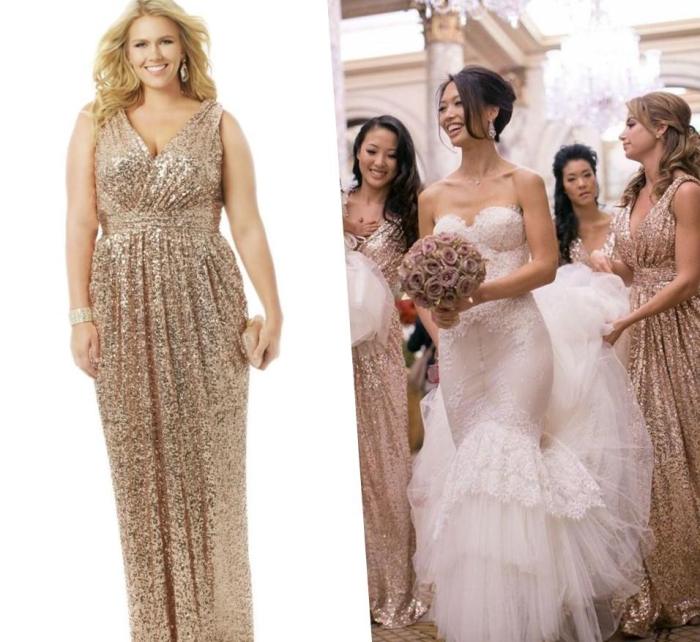 Gold wedding dresses plus size