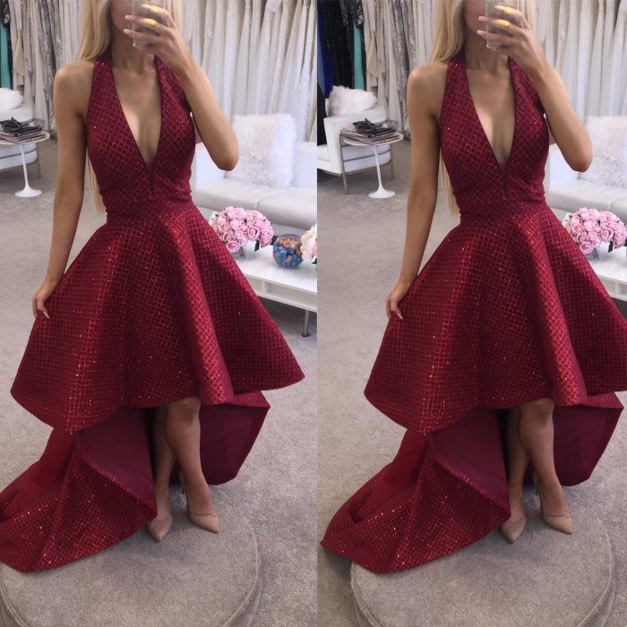 Dark red wedding dress