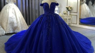 Black and blue wedding dress