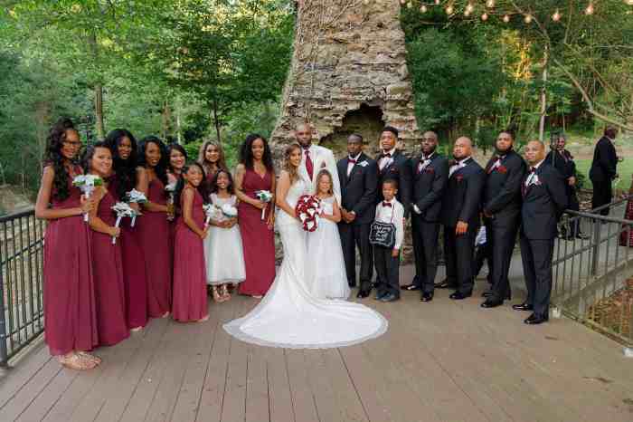 Dark red wedding dress