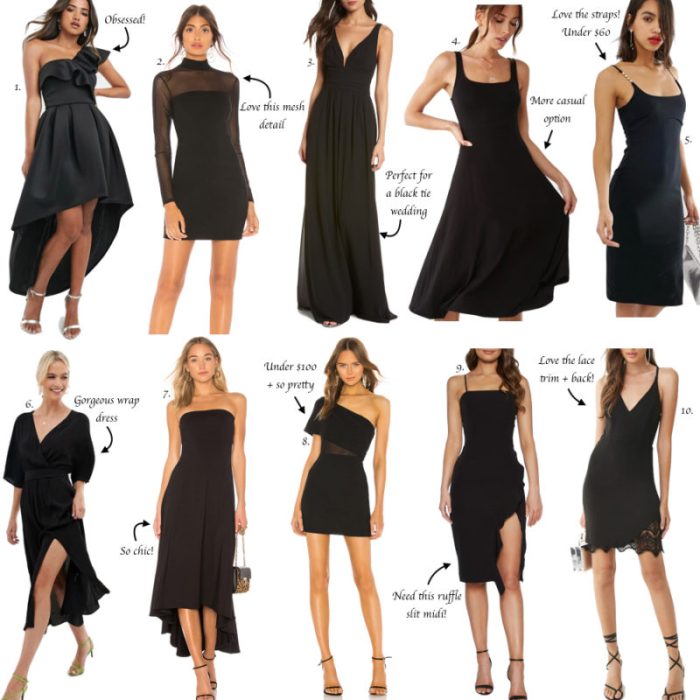 Black dresses for wedding guest