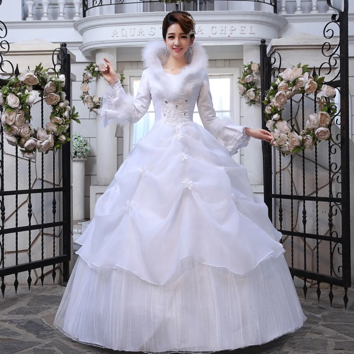 Wedding dress for winter