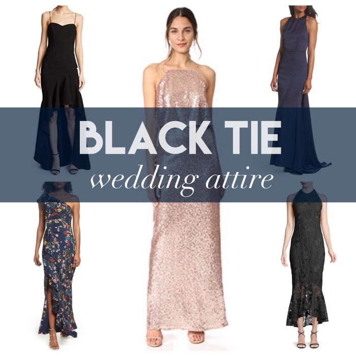 Black tie wedding dress guest