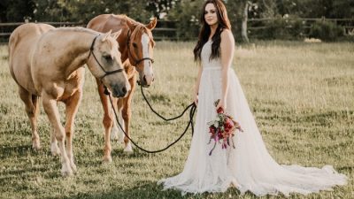 Western style wedding dress