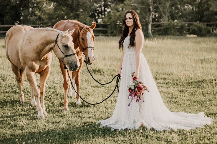 Western style wedding dress