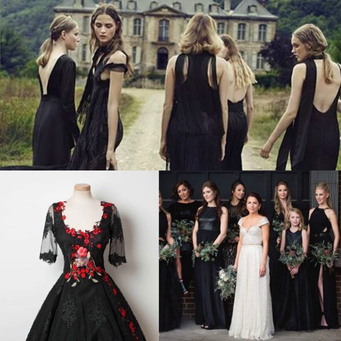 Wedding black bridesmaid dresses