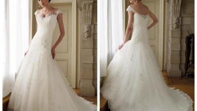 Dropped waist wedding dress