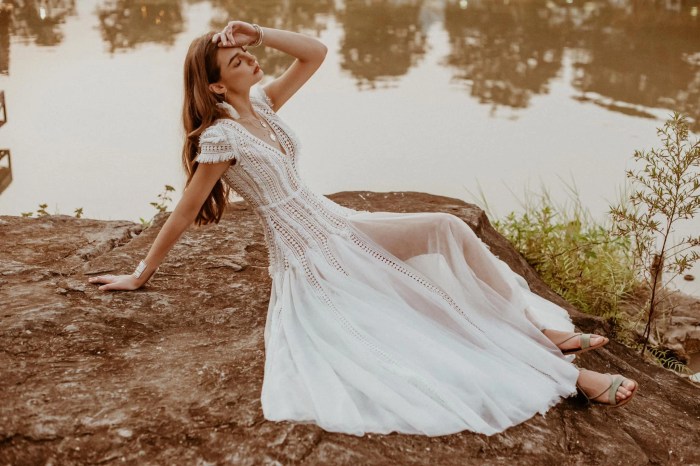 Beach boho wedding dress