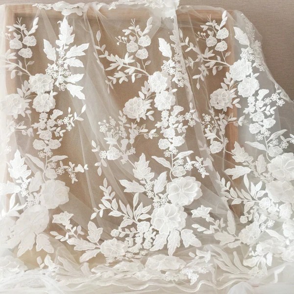 Lace applique wedding dress