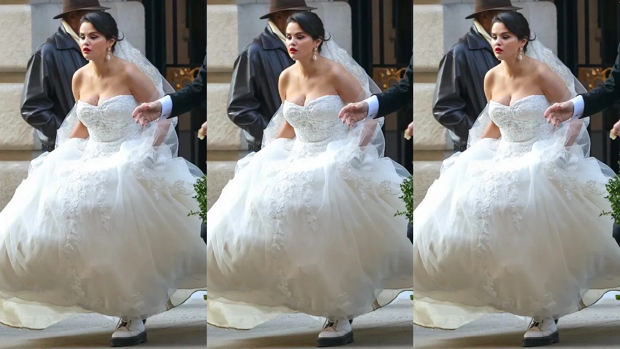 Selena gomez wedding dress