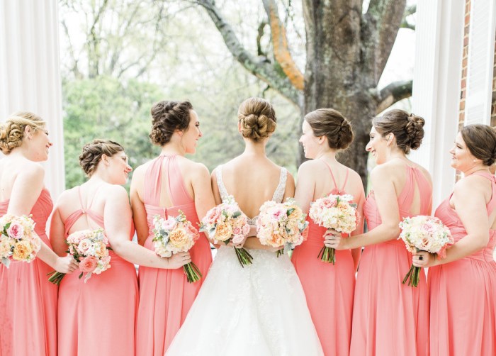 Coral dresses for a wedding