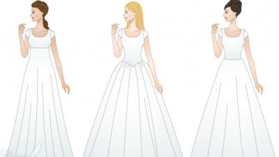 Empire neckline wedding dresses